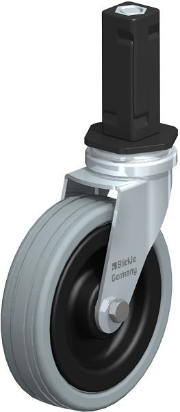 Blickle LRA-VPA 100K-EV03 Apparate-Lenkrolle mit Expander, Vollgummi, Grau, 856355
