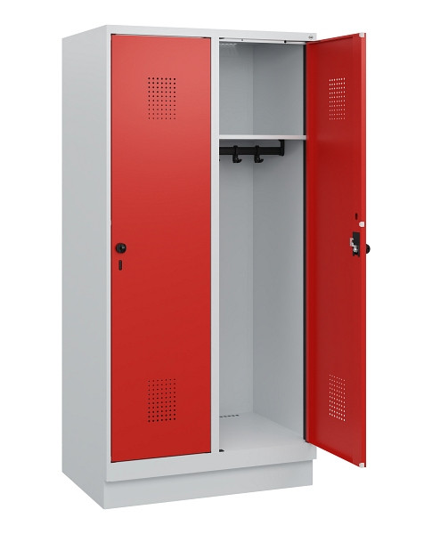 C+P Spind Evolo PLUS, Sockel, 2 Abteile, 1630x800x500mm, 7035/3020, Drehriegel, 0490205-22 S10005