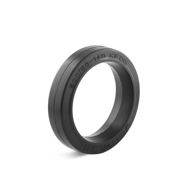 Torwegge Elastik-Vollgummi Bandage, Tragfähigkeit 160 kg, Radbreite 50 mm, Außen-Ø 125 mm, Innen-Ø 75 mm, Bandagenausführung Drahtgewebe, 0015993