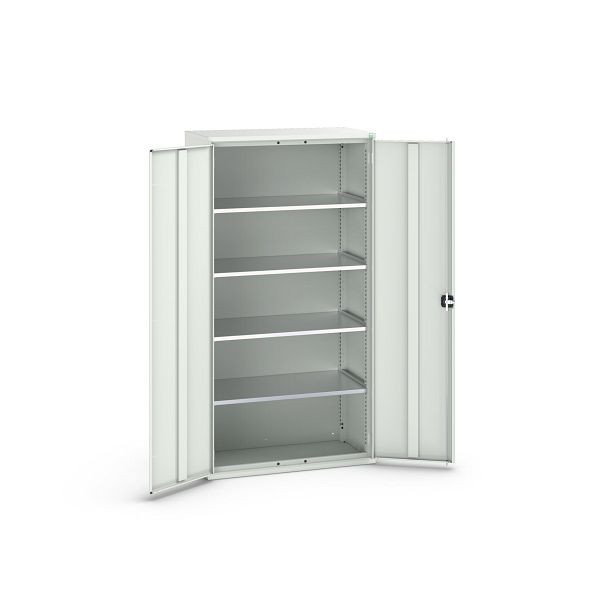 bott verso Flügeltürschrank, mit 4 Fachböden, BxTxH: 1050 x550 x 2000 mm, Lichtgrau / Lichtgrau, 16926267.16