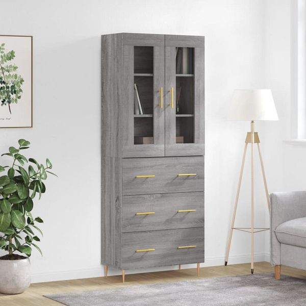 vidaXL Highboard Grau Sonoma 69,5x34x180 cm Holzwerkstoff, 3198399