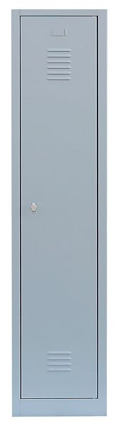 Lüllmann Stahl-Kleiderschrank / Garderobenschrank, 1800 x 415 x 500 mm, Lichtgrau/Lichtgrau, 515110