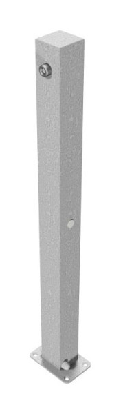 Schake Absperrpfosten Stahlrohr 70 x 70 mm umlegbar, mit 8 mm Dreikantverschluss, für Dübel Befestigung mit Bodenplatten, 470UN