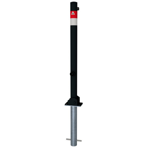 STEIN HGS Absperrpfosten Ø 60 mm, schwarz matt, Gesamtlänge 900 mm, rot,weiß, umlegbar inkl. Dreikantschlüssel, 80475.0009