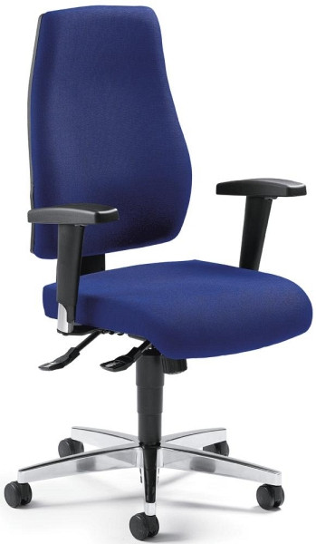 Deskin Bürostuhl TRENTO mit Armlehnen, Blau, 480 x 480 x 1040 mm, 275762