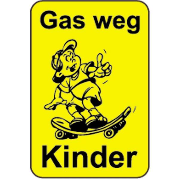 Adesivo Segnaletico 'Gas Weg - Kinder' (Bambini) – Cartello Per Sicurezza Stradale, 20 Varianti