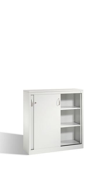 C+P Sideboard mit Schiebetüren Acurado, H1200xB1200xT400mm, Farbe: Lichtgrau, Bügelgriff, 3 OH, 2047-1200 S10081