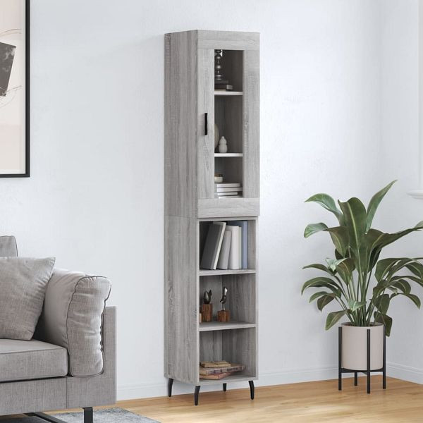 vidaXL Highboard Grau Sonoma 34,5x34x180 cm Holzwerkstoff, 3199383