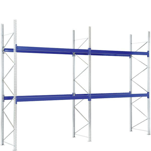 BITO Palettenregal Set /P1 4005/1100/14300 K-Regal 2 Ebenen 600 RAL5010 unmontiert, C0710-0378