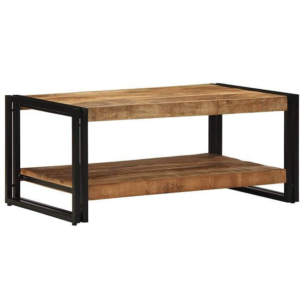 vidaXL Couchtisch 90x50x38 cm Raues Massivholz Mango, 4102715