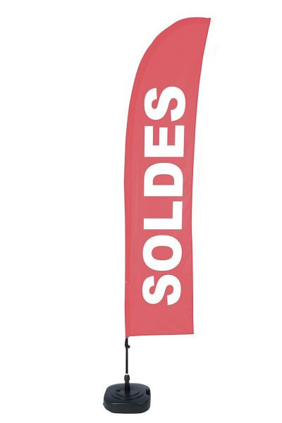 Showdown Displays Beach Flag Budget Wind Komplettset Sale Rot Französisch ECO, BFBL-WT21-17-I507ECO