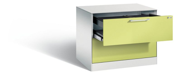 C+P Hängeregistraturschrank Asisto, H710xB800xT600mm, Farbe: Lichtgrau / Viridingrün, Bügelgriff, 146273-212 S10127