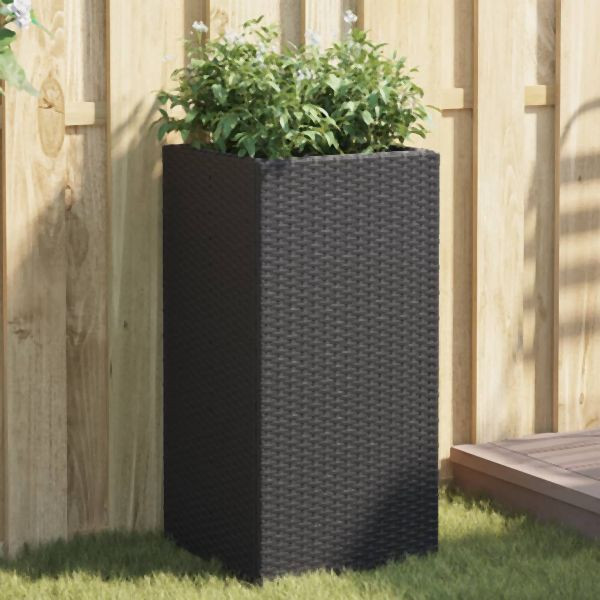 vidaXL Pflanzkübel 2 Stk. Schwarz 40x40x80 cm Poly Rattan, 3210519