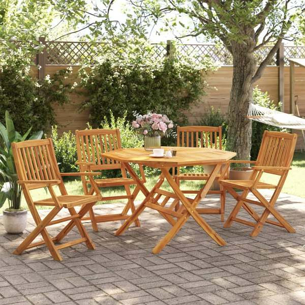vidaXL 5-tlg. Garten-Essgruppe Klappbar Massivholz Akazie, 3295248