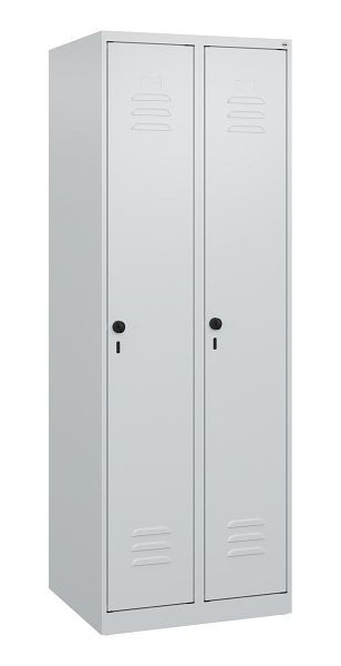 C+P Umkleidespind Classic PLUS mit Mitteltrennwand, 2 Abteile, 1700x600x500mm, 7035/7035, Drehriegel, 0800007-20F S10008