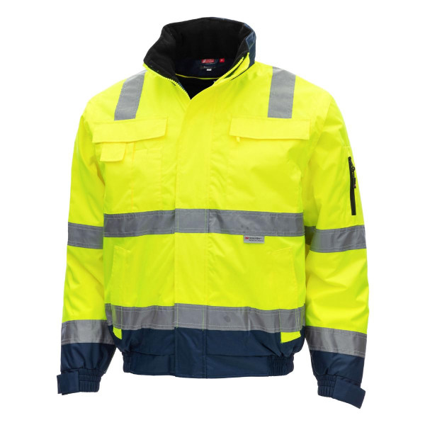 NITRAS MOTION TEX VIZ PLUS, Warnschutz-Pilotenjacke, neongelb / blau, Größe: XS, VE: 10 Stück, 7141-XS