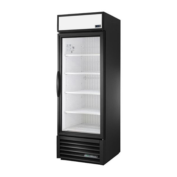 True aufrecht stehender Merchandiser-Kühlschrank mit Einzeltür, Schwarz, CX781