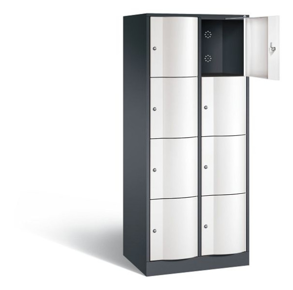C+P Schließfachschrank Resisto, H1950xB772xT540mm, Farbe: Schwarzgrau / Verkehrsweiß, 8470-272 S10132