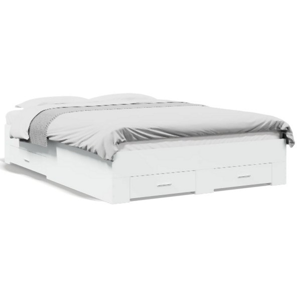 vidaXL Bettgestell mit Schubladen Weiß 120x200 cm Holzwerkstoff, 3280391