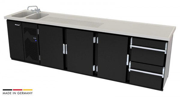 hefa Theke Moreno 4V/2L-TTTZ, Abmaße: 950 x 3.000 x 650/700 mm, Moreno 4V/2L-TTTZ