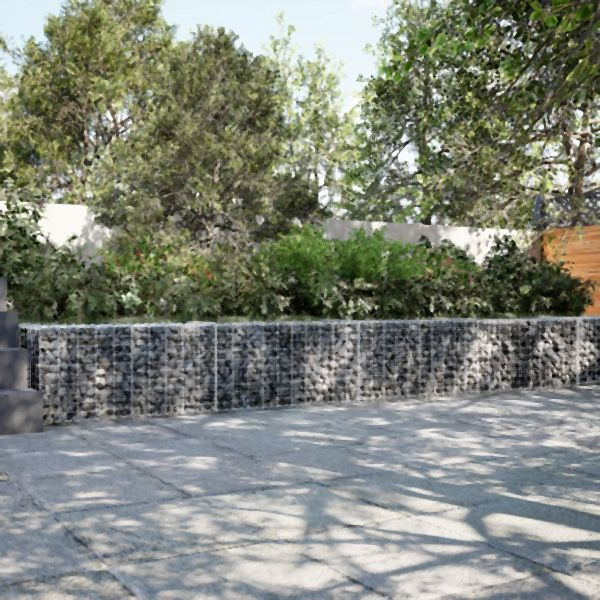 vidaXL Gabione mit Deckel 700x50x50 cm Verzinktes Eisen, 3295138