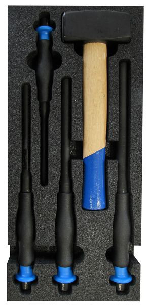 SW-Stahl Werkstattwagensortiment, Hammer, Splinttreiber, 5-teilig, Z3013-35