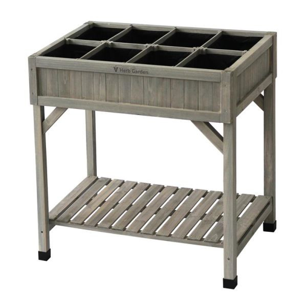 NOOR Kräuterhochbeet 78 x 58 x 80cm VegTrug Farbe: Greywash, 1057