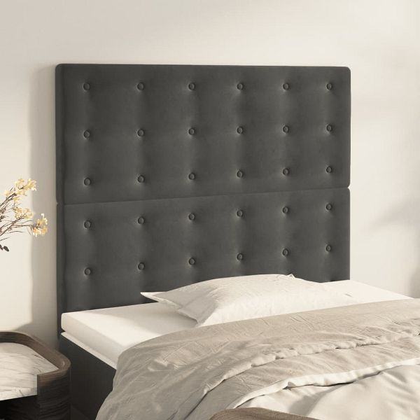 vidaXL Kopfteile 2 Stück Dunkelgrau 90x5x78/88 cm Samt, 3116803