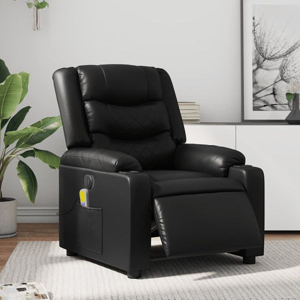 vidaXL Massagesessel Elektrisch Schwarz Kunstleder, 3206547
