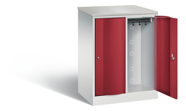 C+P Garderobenschrank Resisto, H1077xB772xT540mm, Farbe: Lichtgrau / Rubinrot, 8271-272 S10075