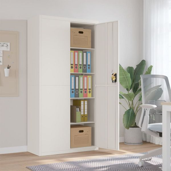 vidaXL Aktenschrank Weiß 90x40x180 cm Stahl, 339752, 8720845889746