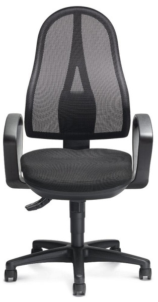 Deskin Bürodrehstuhl COMFORT NET inkl. Armlehnen, Permanentkontakt-Mechanik, Bezug Stoff Basic G, Farbe schwarz, 275643