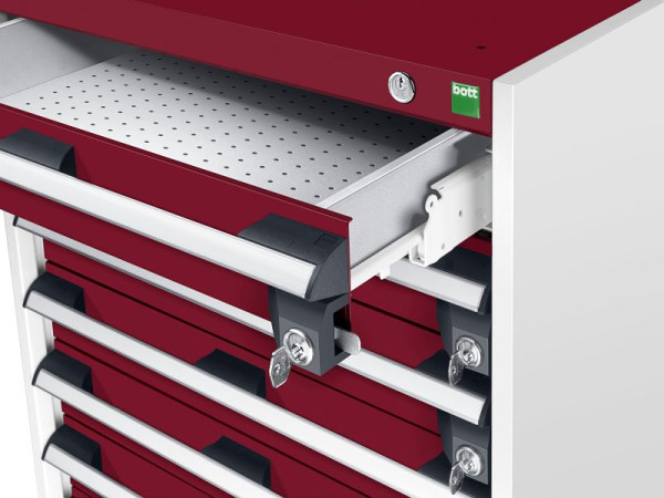 bott Einzelschließung für cubio Schublade mit Schloß und Befestigungsmaterial, 12602048.10M