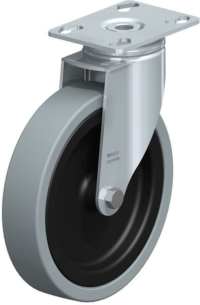 Blickle LKPA-VPA 150G Apparate-Lenkrolle mit Anschraubplatte, Vollgummi, Grau, 286971