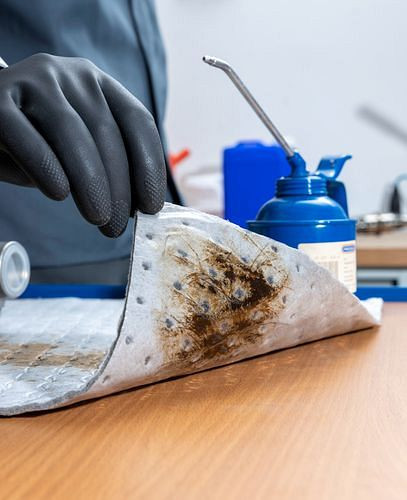 DENSORB Universalbindemittel Vlies Matten mit PE-Folie, 40 cm x 40 cm, VE: 100 Stück, 273340