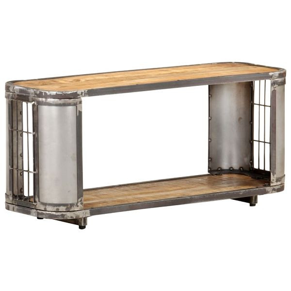 vidaXL TV-Schrank 90x30x40 cm Massivholz Mango, Material: Massives Mangoholz mit natürlichem Finish, Stahl, Eisen, 321959