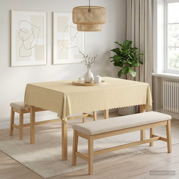 vidaXL Tischdecke 5 stk. Rechteckig Cremeweiß 140 x 180 cm, 42040461