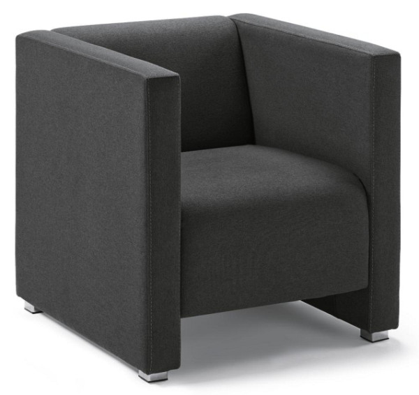 Deskin Sessel ZÜRICH, mit Edelstahlfüßen, Bezug Stoff Basic ML, Farbe anthrazit, 349149