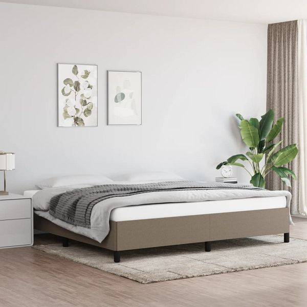 vidaXL Bettgestell Taupe 200x200 cm Stoff, Polyester, 347094