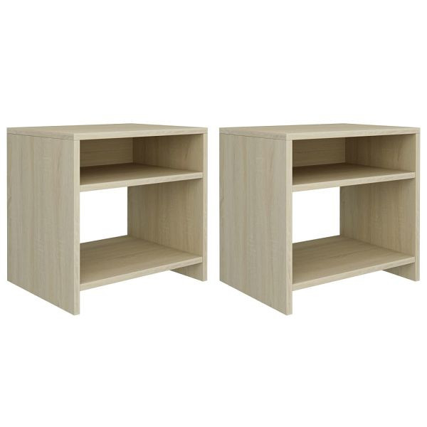 vidaXL Nachttische 2 Stück Sonoma Eiche 40x30x40 cm Holzwerkstoff, 800016