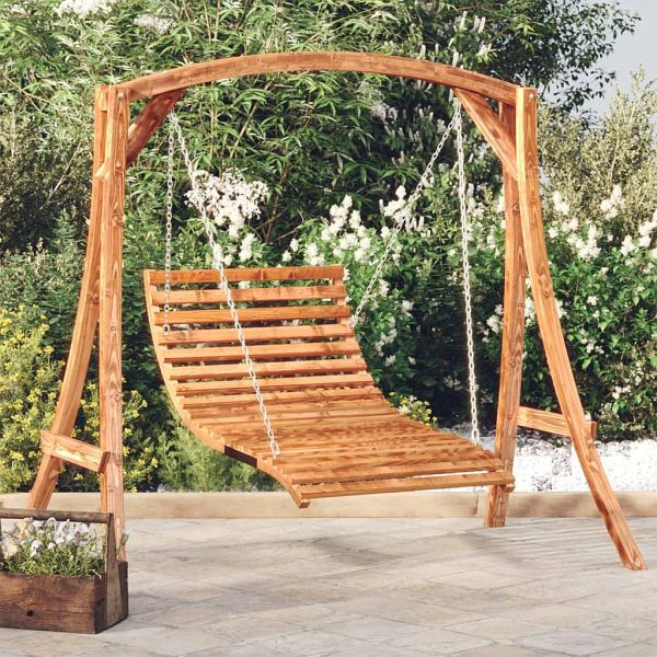vidaXL Hollywoodschaukel Massivholz Fichte mit Teak-Finish, 3200615