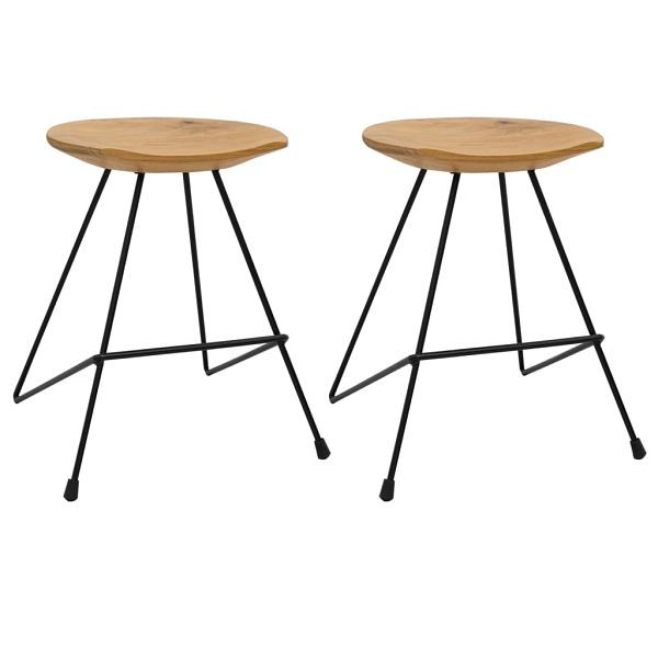 vidaXL Hocker 2 Stk. Teak Massivholz, 285202, 8719883713991