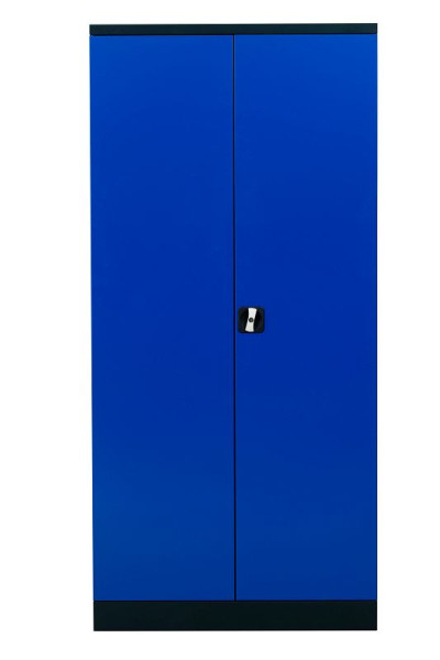 Gürkan Flügeltürenschrank, 42 x 92 x 195 cm, Anthrazit, Enzianblau, Verzinkt, Fachboden Stück 4, FLC.19/NV, 112339