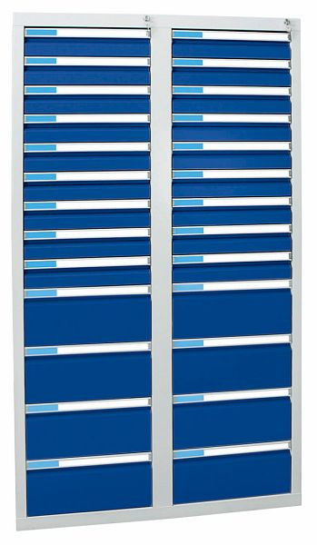 stumpf Schubladenschrank Serie ESTA, RAL 7035/5010, 26 Schubladen (18x100, 8x200 mm), 7604774