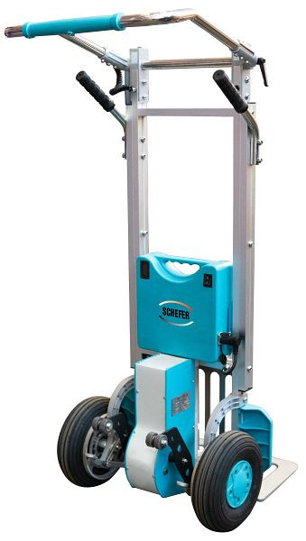 Schefer Elektro-Treppensackkarre TSKE Premium mit Bremse inkl. Batterie, Ladegerät, Spanngurt und 1 Paar Ersatzrollen, 2031535TSKE170B