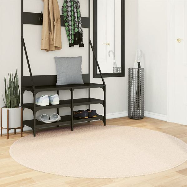 vidaXL Teppich HUARTE Kurzflor Weich und Waschbar Beige Ø 160 cm, 375030