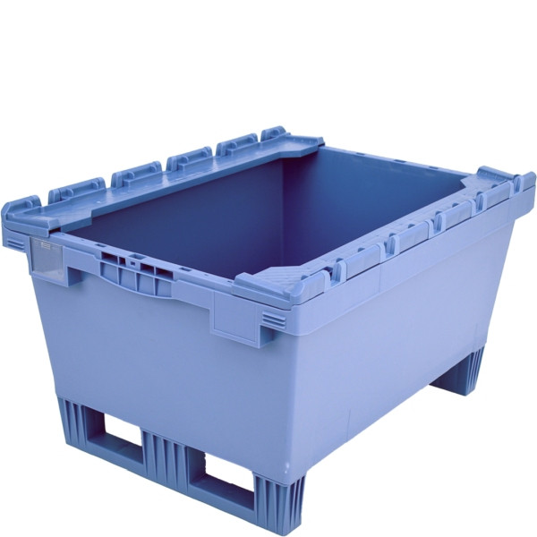 BITO Mehrwegbehälter MB Deckel/Bügel/Kufe /MBB86321DKufe 800x600x323 taubenblau, Bügel Doppelboden Kufe, C0402-0054
