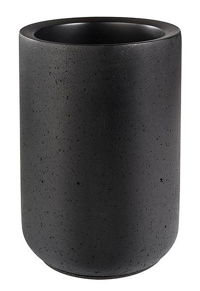 APS Flaschenkühler -ELEMENT BLACK-, außen Ø 12 cm, Höhe: 19 cm, Beton, schwarz, innen Ø 10 cm, für 0,7 - 1,5 Liter Flaschen, 36099