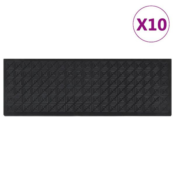 vidaXL Stufenmatten 10 Stück 25x75 cm Abmessung Gummi, 155643