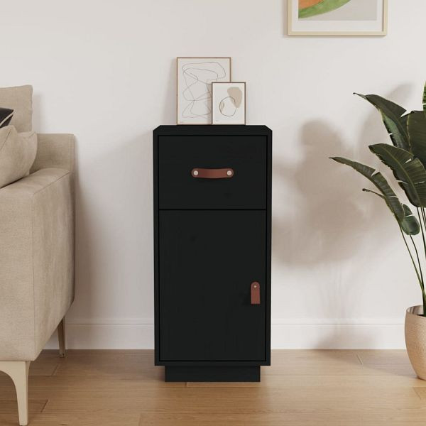 vidaXL Sideboard Schwarz 34x40x75 cm Massivholz Kiefer, 820126